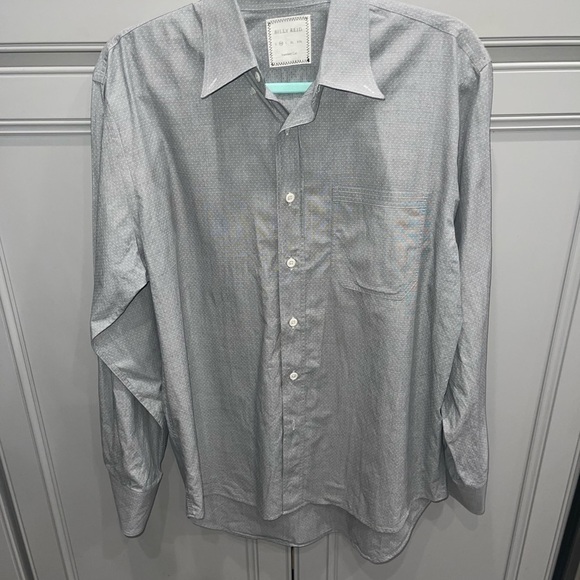 Billy Reid Grey dot button down long sleeve shirt size medium - Picture 1 of 5